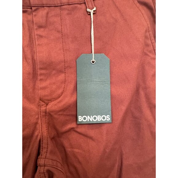 Bonobos Mens Straight Maroon Pants Size 30/30 New With Tags 100% Cotton Stylish - Picture 3 of 7